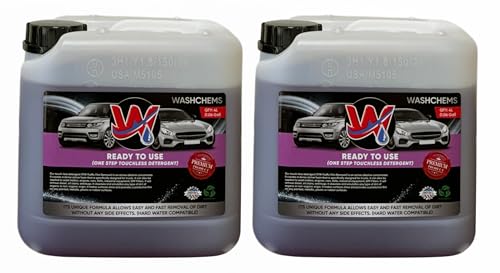 W- Champú para cenizas de automóvil listo para usar con cañón de espuma (1 galón, 128 oz) - No requiere proporción de mezcla - Limpiador de automóviles de calidad comercial - Ideal para automóviles, c