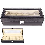 腕時計 収納ボックス 腕時計ケース 6本収納 コレクション 保管箱 保管庫 ディスプレイケース ブラック