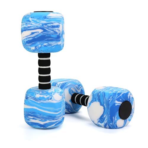 DricRoda 2pcs Water Weights for Pool Exercise, EVA-Foam Water Aerobics Equipment, Pool Dumbbells for Women,Kids,Seniors, Water Workouts, Weight Loss(Blue)
