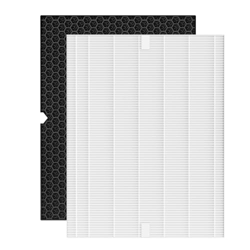 Image of Smilyan 1 Set HEPA 116130 Filter H Replacement for Winix 5500-2 Plasmawave Air Purifier and Models AM80, 1 Set Ture HEPA Filter and Carbon Filter Combo Pack