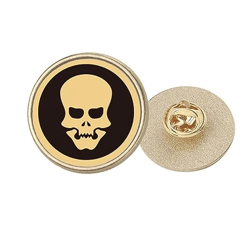 Broche ronde Happy Halloween en métal doré taille M pour costume festive