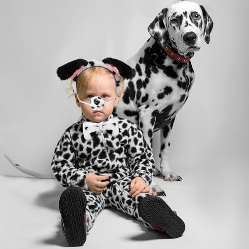 SATINIOR Conjunto de 4 peças de fantasia de cachorrinho orelhas de cachorro tiara de nariz falso laç