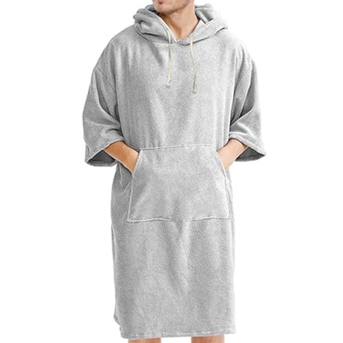 Capa de poncho con capucha, poncho con capucha que absorbe el agua, poncho unisex con bolsillo grande, toalla gruesa para cambiar el surf