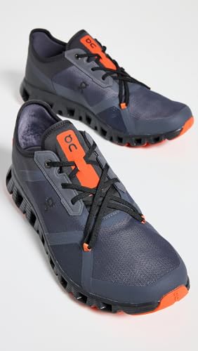 Image of On Men's Cloud X 3 AD Sneakers, Eclipse | Flame, Black, Orange, 7 Medium US