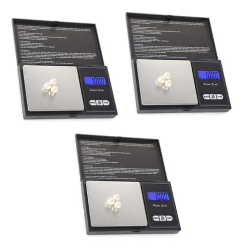 Balance de précision numérique portable BESTonZON lot de 3 pèse-poche LCD pour bijoux et cuisine