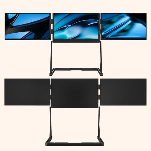 Image of RIITEK 15.6 Inch Quad Screen Extender for Laptop, Portable Multi Monitor Display, Full HD IPS Panels, Plug & Play USB-C /USBA, Adjustable Stand, Ideal for Work, Gaming & Trading Setup Travel Friendly