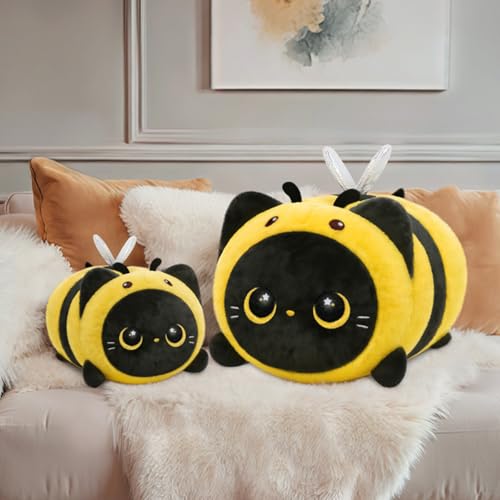 Image of Mewaii Black Cat Bee Plush Kawaii Plushies, Ultra-Soft Feel, 16 in