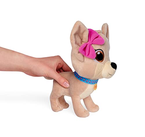 Simba 105890020 - Chichi Love Best Friends Forever, YouTube Serie Plüschhund in Hot-Pinker Vinyl Handtasche, 20cm Kuschelhund, ab 3 Jahren