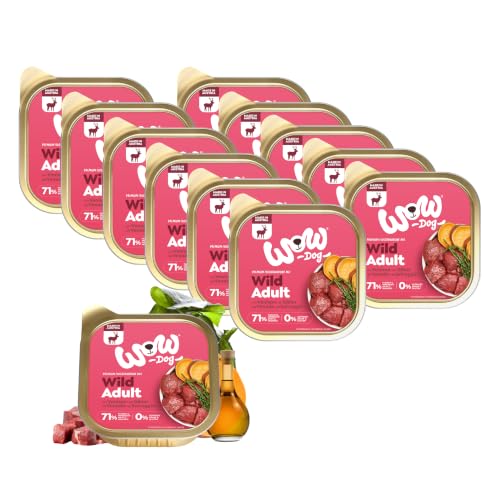 WOW Dog Hunde-Nassfutter mit Wild 11 x 150g | ohne Getreide & Zucker