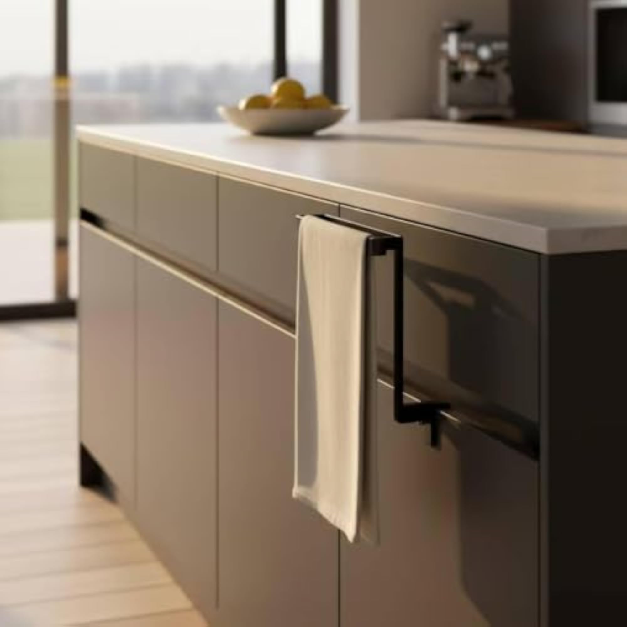 Over Cabinet Towel Rack with Hooks for Kitchen