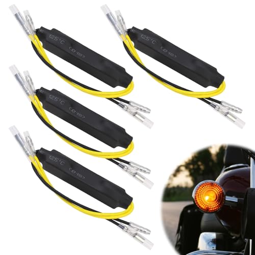 4 Pcs Universal Motorcycle LED Turn Signal Resistors 12V 30W 15Ω Indicator Light Load Resistor Adaptor Fix Error Code Accessories for Motorcycle Motorbike Scooter Trike Quad Off Road