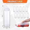 10 Pcs 32 oz Squeeze Bottle Large Plastic Wide Mouth Squeeze Bottles for Condiment Sauces Chocolate Ketchup Mustard BBQ Grill Restaurant (Clear)