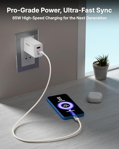 Image of FEDUS Zetta-X6I 65W Type C to Type C Cable 1M, Super Fast Charging PD /PPS USB C to C Data Cord for Nothing Phone 1,2,2a,3,CMF1,2, Samsung S24 Ultra, iPhone 15 /16 Pro Max, iPad, MacBook, Android Auto