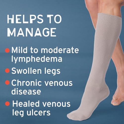 Image of JOBST FarrowHybrid ADI Knee High Compression Liner 20-30 mmHg - Designed to be Worn with JOBST FarrowWrap Garments - Taupe, Standard, Small