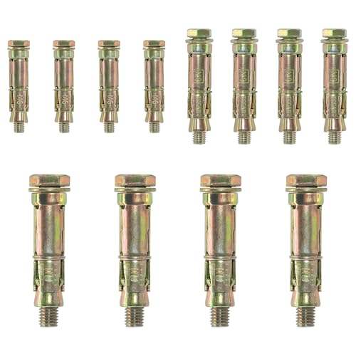 12-Piece Heavy Duty Expansion Bolts, Zinc-Plated Wall Anchor Bolt