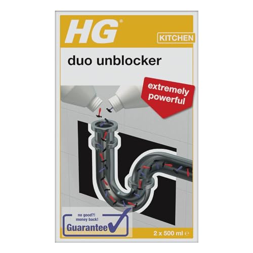 HG 343100106 Duo Unblocker 1L - Extremely Powerful by Unique 2-component Technology - For Unblocking Persistent Blockages in Drains