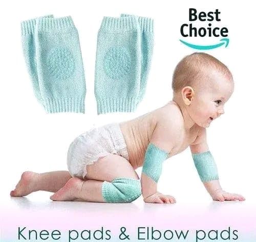 UPAREL Pack of 3 Multicolor Soft Cotton Anti-Slip Baby Knee Pads β Comfortable Knee Protectors for Crawling Infants & Toddlers 3