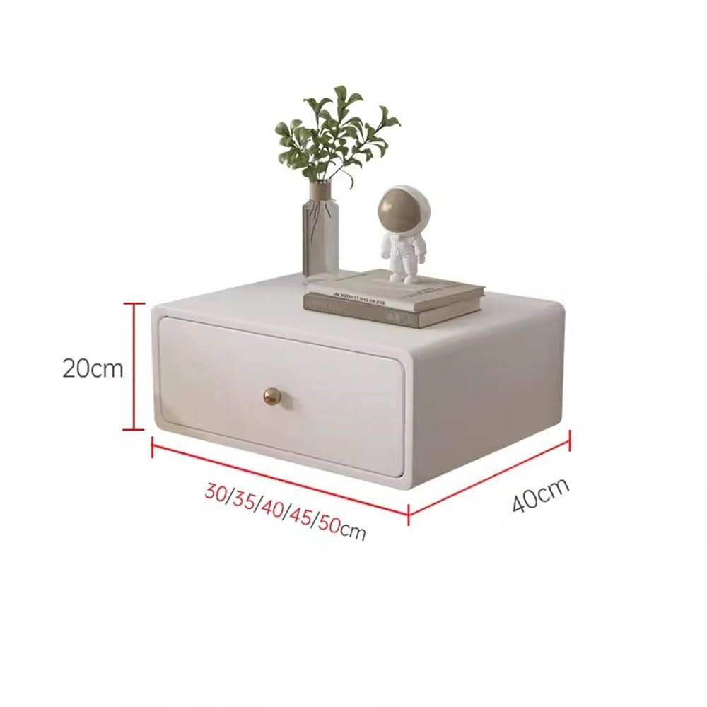 Nachttisch Schublade Nachttisch Hängend Holz Nachttisch Schwebend mit Schubladen Wandmontiert Schlafzimmer Kinderbett Side Organizer Lagerung Einfach Modern (Color : Beige, Size : 35x40x20cm) Küche, Haushalt & Wohnen