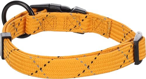 Flamingo Dolly Puppy Collar Ochre S 30-45 cm 15 mm with Click Buckle and Reflective Strips - Image 2