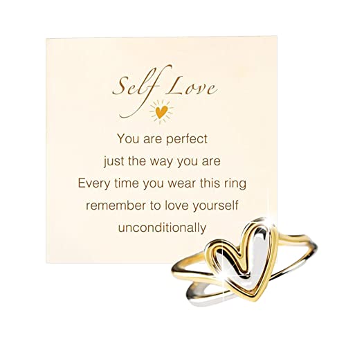 2023 New Heart Shaped Ring For Her Self Love Ring, Women's Fashion Exquisite Rings Creative Rings Personality Jewelry Birthday Mother's Day Valentines Day Gift For Women And Girls #TOP2