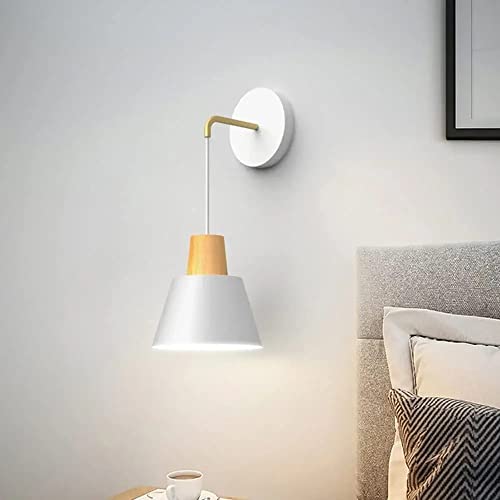 Lámpara de suelo de madera WQHPLMD decorativa con detalles de hierro E27 2