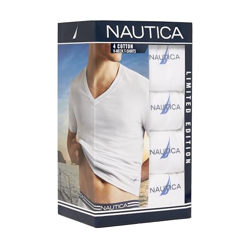 Nautica Men's 4-Pack Cotton Limited Edition V-Neck T-Shirts2