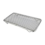 HouseVibe Japanisches Grillnetz Edelstahlnetz, Tragbares Grillgitter Bratnetz für Steak Küchen Grillrestaurants, Grillrost- 16 cm X 8 cm X 1.5