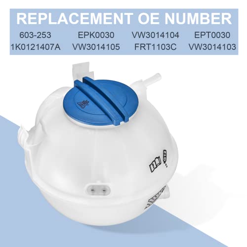 Bdfhyk 603-253 Coolant Reservoir Expansion Tank With Cap Compatible For Audi A3 Q3 Rs3 Tt/For Vw Beetle Jetta Passat Rabbit Eos Cc Golf #TOP4