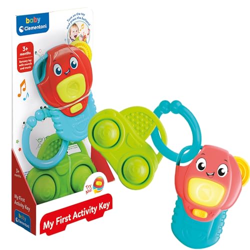 Clementoni - Gioco Musicale Neonato, My First Activity Key, Regalo Elettronico Prima Infanzia, Prime Attività, Centro Attività Luci E Suoni, Bambini 3