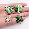 4 Pezzi Spilla a Quadrifoglio, Spilla di Strass Verde, Spilla di Cristallo, Clip per Sciarpa di Cristallo in Lega, per Donne, Ragazze #2
