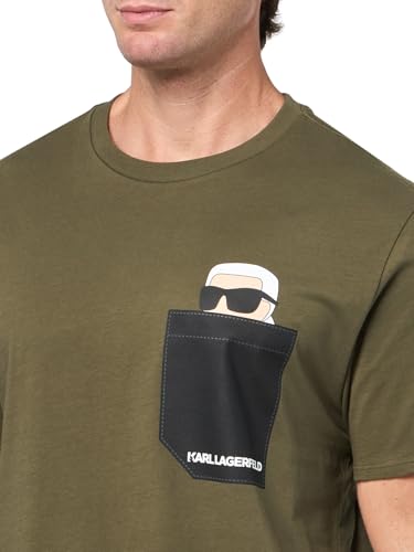 Image of Karl Lagerfeld Men's Crewneck Short Sleeve Graphic Design Relaxed Fit T-Shirt