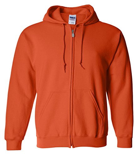 Gildan Adult Heavy Blend Full-Zip Hooded Sweatshirt (Orange