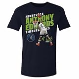 500 LEVEL Anthony Edwards Minnesota Timberwolves Slant Shirt (True Navy, Large)