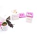 X004 Metal Square Kitchen Bread Bin/Box/Container/Home Gift Biscuits Tea Coffee Sugar Storage Tin Canister Sets (Pink)