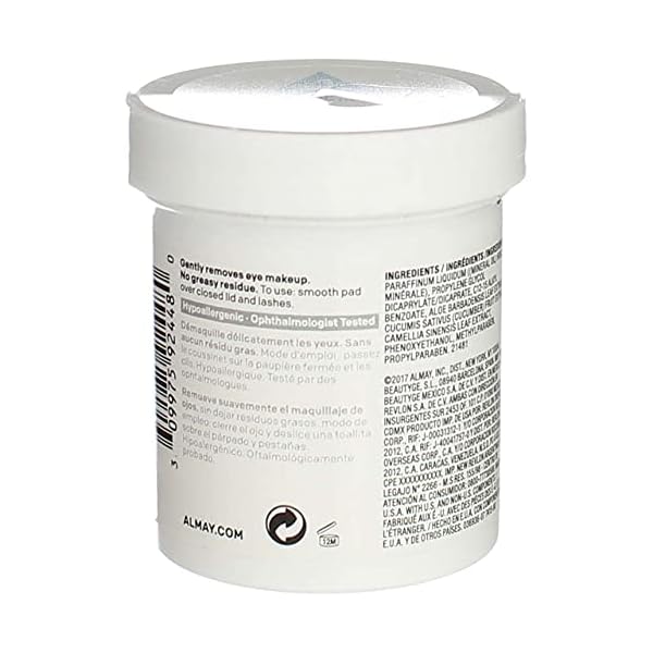 Almay Longwear and Waterproof Eye Makeup Remover Pads, 80 Count (Pack of 4)