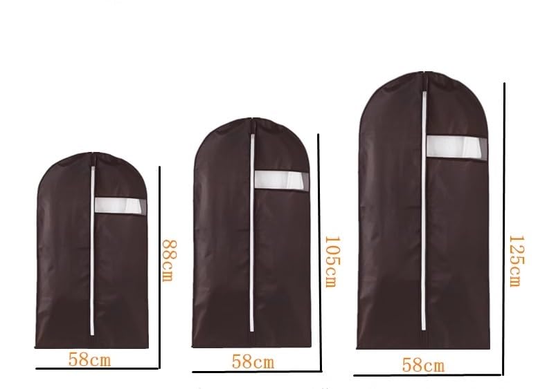 Habrur Clothes Cover 5 Pack Foldable Garment Bag Non-Woven Suit Bag with Clear Window Garment Bags Suit Bags (Color : D, Size : 58 * 88cm)2