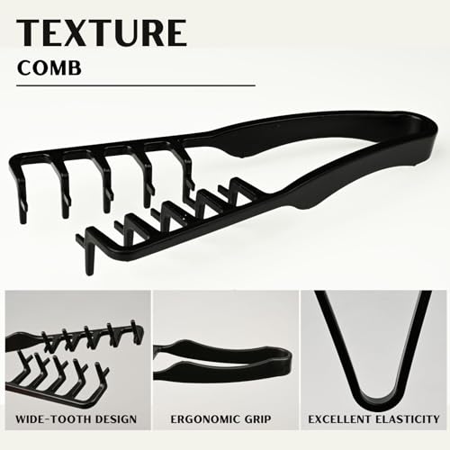 Peine para hombre de dientes anchos negro miniatura 3