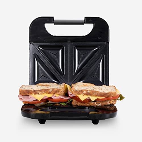 Miniatura 8 de Universalblue Sandwichera Grill Doble 750w Potencia Placas Antiadherentes, Temperatura Regulable 140-210 C Acero Inoxidable, Luz Indicadora, Recogecables Para 2 Sándwiches, Garantía 3 Años