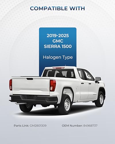 Image of Halogen Tail Lights For 2019-2026 GMC Sierra 1500 /2500HD /3500HD Right | Sierra PRO /SLE /Elevation Taillights with Bulbs and Harnesses Right Passenger Side, OEM:GM2801309 84968737