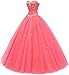 Likedpage Women's Sweetheart Ball Gown Tulle Quinceanera Dresses Prom Dress (US10, Red) … …