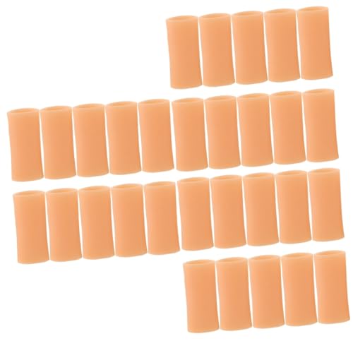 FOMIYES 15 Pairs Finger Protector Toe Fingertips Covers Finger Protecting Cover Gel Finger Cots Finger Brace Finger Covers Finger Guard Protectors Finger Caps Sleeve Khaki