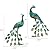 Kircust Metal Peacock Sculptures - Set of 2 Outdoor Garden Yard Art, Durable Weather-Resistant Lawn Statues, Hand-Painted, 30.7" H - Ideal for Backyard, Patio, and Porch Decor