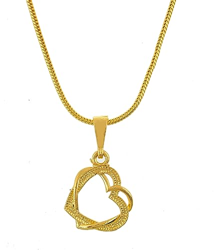 Image of Handicraft Kottage 1gm 22Ct Gold Plated chain with Pendant | latest & Stylish Celebrity Inspired Chain /Necklace /Jewellery Set /Fashion jewellery for Men, Women Boys Girls