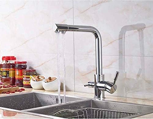 Robinet mitigeur de cuisine en laiton chromé d'excellente finition sur pont