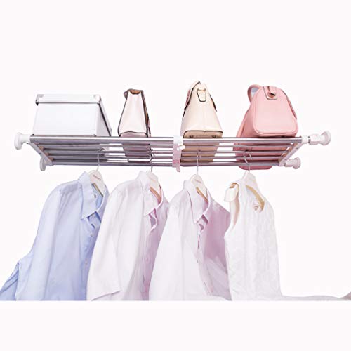 Hershii Tension Shelf Expandable Rod Closet System Heavy Duty Clothes Hanger Adjustable DIY