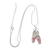 Mipcase Collar Mujer con Colgante de Zapatillas de Ballet Cristal Rosa Cadena Ligera con Circonitas Bisutería Original para Mujer Joyería Elegante para Regalo Cumpleaños y San Valentín