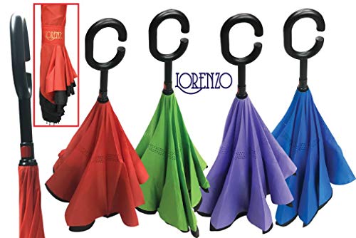 IDEA Ombrello Auto Reverse antisgocciolo Tinta Unita Lorenzo