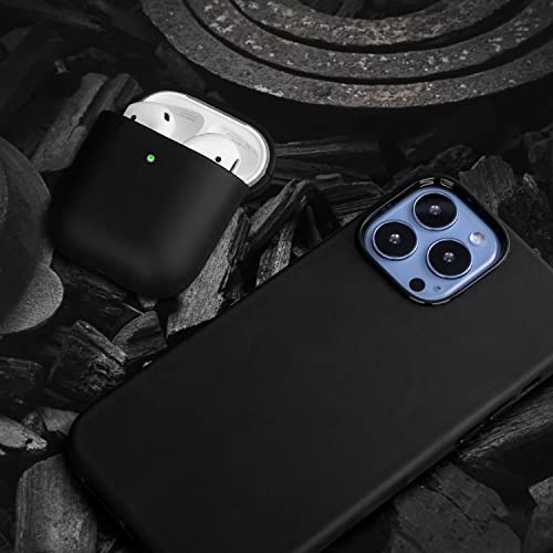 Airpods Leather Case Cover, Maogoam Genuine Vintage Oil Wax Crazy Horse Cowhide Leather Case For Airpods 1&2 Gen, Indiana Jones Style, Handcrafted Fully, (Black) #TOP2