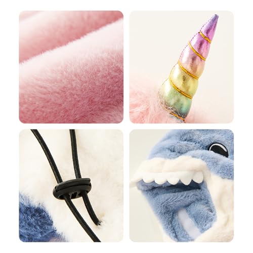 Kids Plush Winter One Piece Hat Scarf Face Mask for Girls Boys Costume, Head Cover Neck Warmer Ski Mask Balaclava3