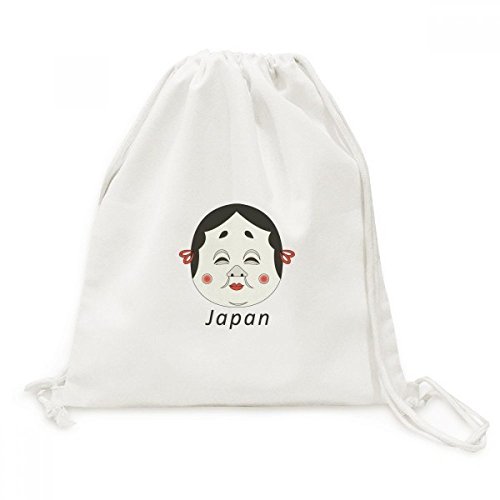 Sac cordon en toile anti-encombrement motif masque japonais pour ranger vos affaires